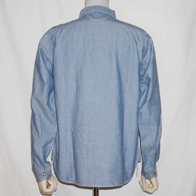SSW16-L01：インディゴ魚子織ワークシャツ長袖16-L01：SSW16L01